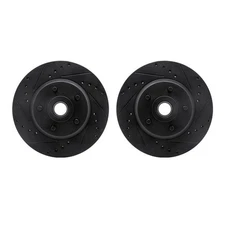 Dynamic Friction Company 8002-39013 Brake Rotors Drilled & Slotted Black