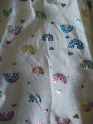 Girls One Step Up Pink Rainbow Dress Jean Jacket Size 10/12 - Picture 2 of 5