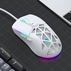 T-WOLF G520 7 tasti RGB Marquee Honeycomb Hollow Gaming Mouse cablato (bianco)