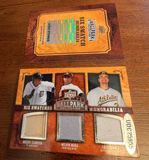 2008 UD Ballpark Collection Six Swatch Memorabilia Cabrera Chavez Posada Varitek