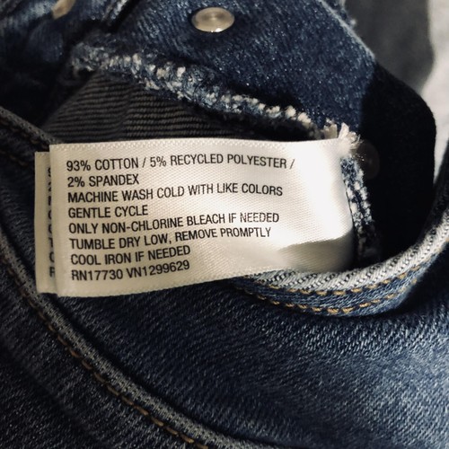 Mono corto Ava & Viv para mujer 16 azul denim bolsillos con puños Y2K grunge patinador - Imagen 7 de 8