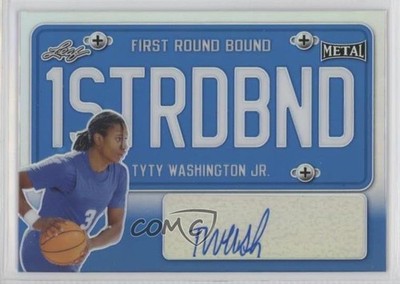 2021-22 Leaf Metal Blue Rainbow 25/50 TyTy Washington Jr #FRB-TWJ Auto 0s07