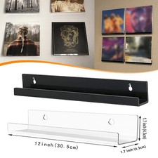 12" Floating Vinyl Record Album Wall Mount Display Shelf Acrylic Clear Holder