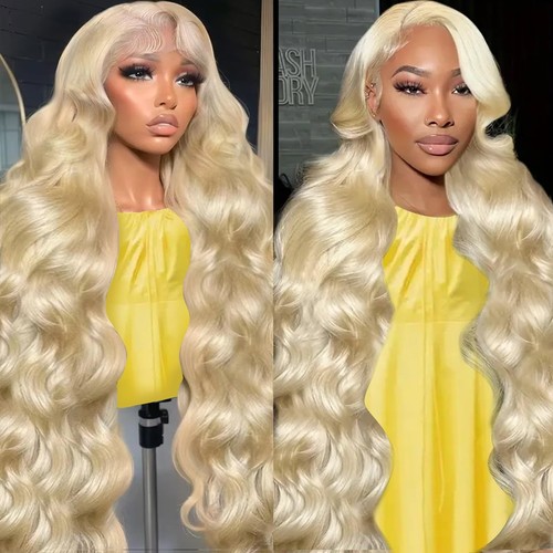 613 13x6 Lace Front Wig Human Hair Blonde Wig 32 Inch Body Wave Lace Front Wi...