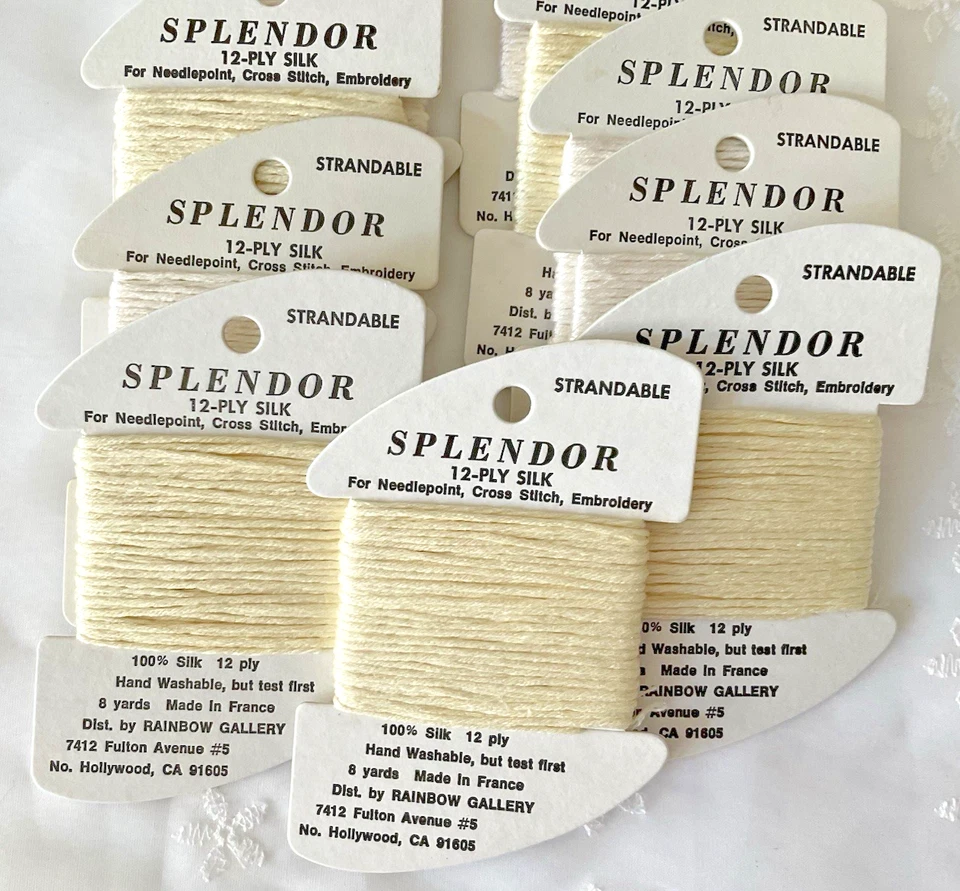 Needlepoint Embroidery Threads Lot of 10 Splendor Whites by Rainbow Gallery New - Image 3 of 4