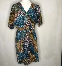 Calvin Klein Women's Dress Yellow Blue And White Printed