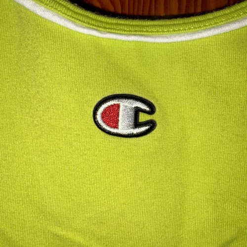 Champion Cropped Tank Top Size Medium Racerback Lime Green - Picture 4 of 4
