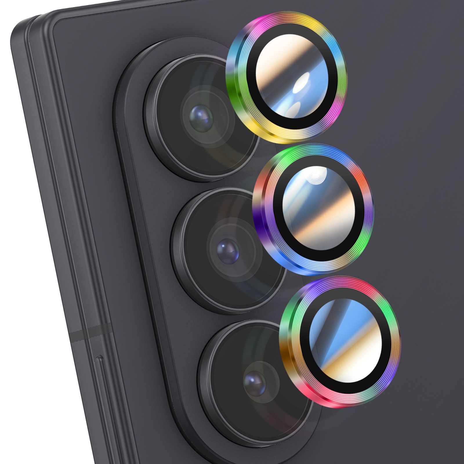 Protection objectif photo Galaxy Z Fold 7 Enkay bague verre trempé triple objectif