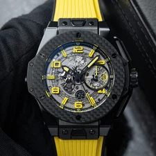 Hublot Big Bang Unico Ferrari Limited Edition Yellow Carbon Chronograph Watch 45