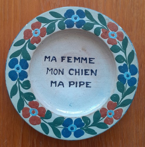 SOUFFLENHEIM JEAN GARILLON ASSIETTE MA FEMME MON CHIEN MA PIPE TBE 20,5 cm
