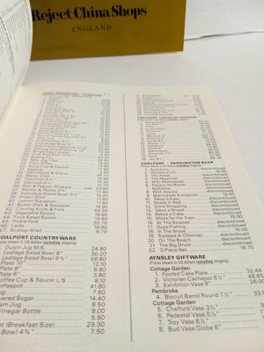 Vintage 1985 The Reject China Shops England Catalog Price List - Imagen 5 de 12