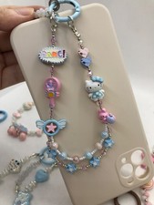 DIY Beaded Phone Charm Wristlet Bracelet String Strap Bag Gift Cute Hello Kitty