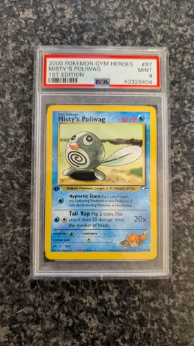 (Pa2) Pokemon Misty's Poliwag 87/132 Gym Heroes 1st Edition PSA 9