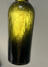 Antique CW &amp; Co Black Olive Green Old Beer Wine Glass Bottle 3 Piece Mold