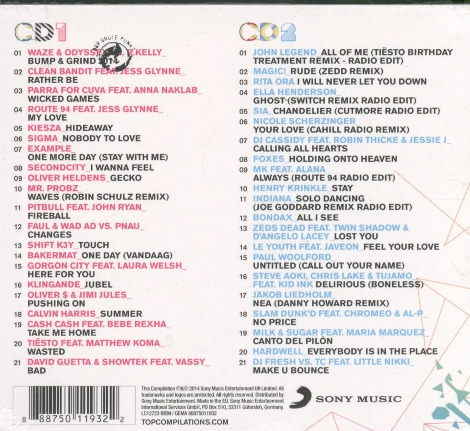 Various Artists Clubbing 2015 Doppel-CD Europa Sony Music 2014 In Gatefold - Bild 2 von 2