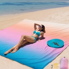 AISPARKY Extra Large Waterproof Sandproof Beach Blanket Picnic Mat 79x83