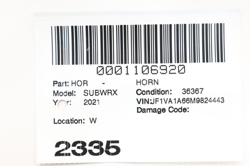 2018-2021 SUBARU WRX NOTA TONO BAJO BOCINA SEÑAL DE SONIDO OEM - Imagen 11 de 11
