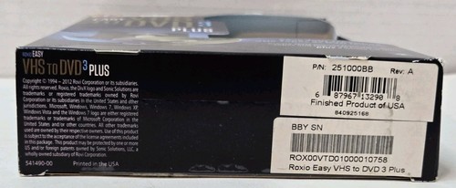 Roxio Easy VHS to DVD 3 Plus Converter - 251000BB - OPEN BOX - Picture 16 of 20
