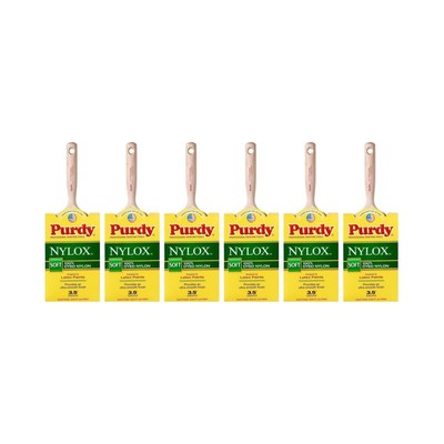 Genuine Purdy 6 Pack Nylox Mode Flat 3-1/2'' Paint Brushes 144228235-6PK