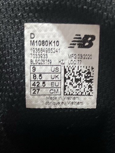 New Balance Fresh Foam X 1080v10 Running Shoes Black Sneakers Mens Size 9D - Picture 2 of 10