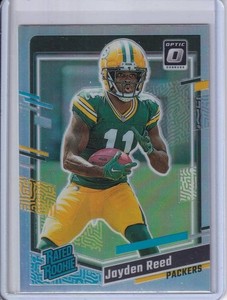 2023 Donruss Rated Rookie Optic Preview Holo Prizm #334 Jayden Reed Packers