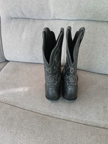 ARIAT Heritage Western Black R Toe Deertan Boots 10001037 Women's Sz 8B~EUC - Picture 5 of 11
