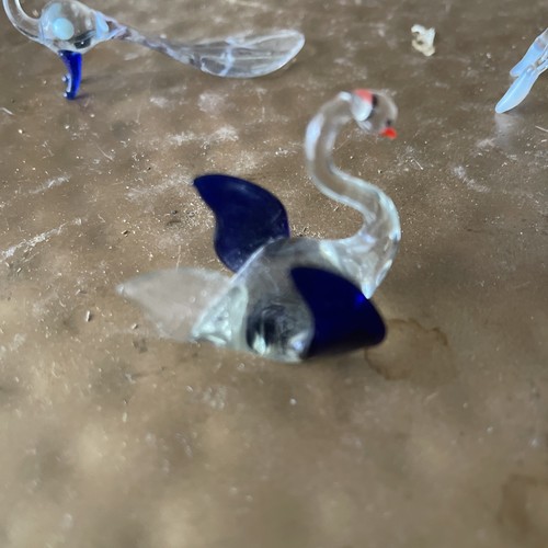 Vintage Hand Blown Glass Murano Vintage Minature Horse Swan Peacock Fish X 4 - Picture 8 of 11