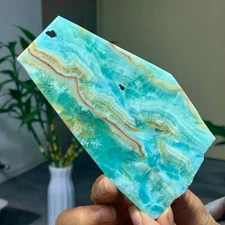 109G Natural High quality sky blue hemimorphite slab crystal mineral from Yunnan