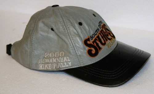 VINTAGE 2000 STURGIS GRAU ECHTLEDER HUT ^3421 - Bild 5 von 6