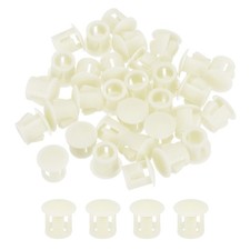 32Pcs 7mm Beige Nylon Plastic Round Locking Hole Plugs Insert End Caps