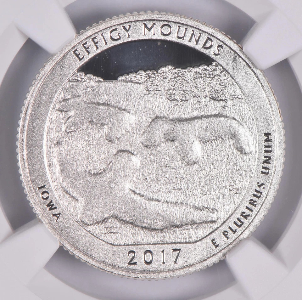 2017-S Silver PF69 ANT Effigy Mounds Quarter Limited Edition NGC *0940 - Image 3 of 4