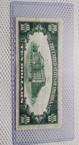 1934 A $10 Silver Certificate North Africa Yellow/Gold Seal WWII Emergency Issue - Picture 6 of 8