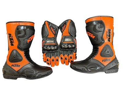 KTM Motorrad Reitschuhe & Handschuhe Set MotoGP Racing Motorrad Sport Gear