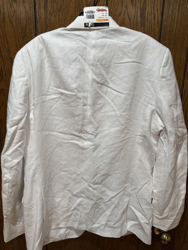 Bar III Blazer Mens 44L White Linen Blend Sport Coat Two Button Suit Jacket New - Picture 2 of 5