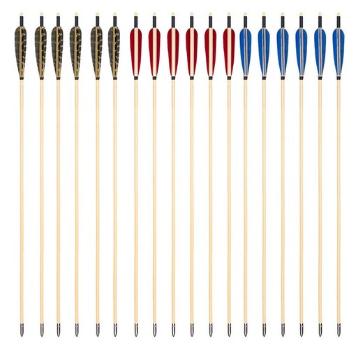 6/12X 31" Wooden Arrows Nature Feather Outdoor Sports Archery Hunting Practice