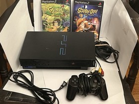 Sony PlayStation 2 PS2 Console Bundle Controller Cords & 2 Games Tested