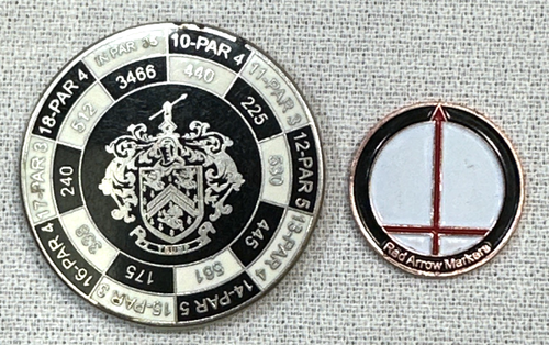 President TRUMP Family Crest Golf Ball Red Arrow Markers T National Los Angeles