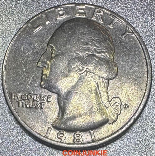 1981 P Washington Quarter-RIM ERROR ON OBVERSE-DDR-MUST SEE! 🔥