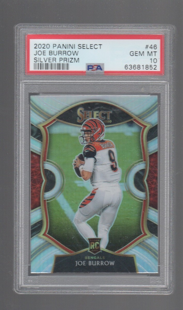m　0226 JOE BURROW 2020 PANINI SELECT SILVER PRIZM ROOKIE CARD #46 PSA 10