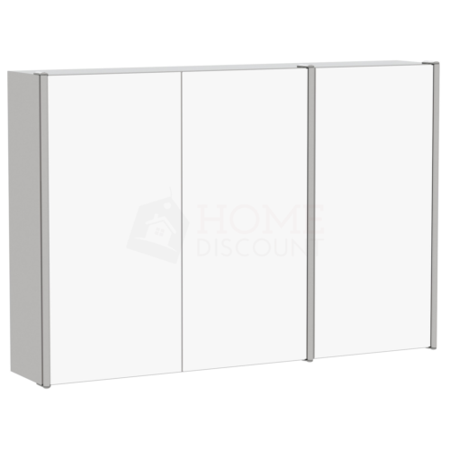 Tiano Triple Door Wall Cabinet Stainless Steel Mirrored Vanity Bathroom Cupboard - Picture 8 of 8