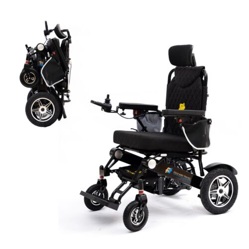 FOLD AND TRAVEL Manuel Inclinaison Télécommande Électrique Fauteuil - Noir - Picture 2 of 7