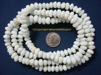 Milk Glass color white baroque chip bead strand 35 inch white opaque  BS138