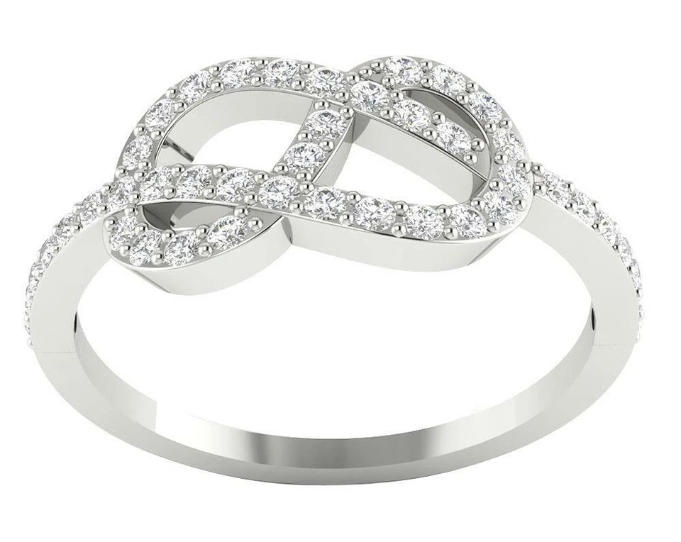 SI1 G Natural Diamond 0.50 Ct Knot Anniversary Ring 14K Solid White Gold 7.80MM - Image 2 of 4