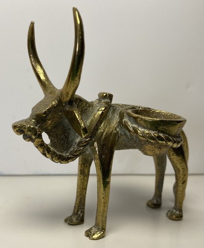 Unusual Rare Brass Buffalo Carrying Water Figurine