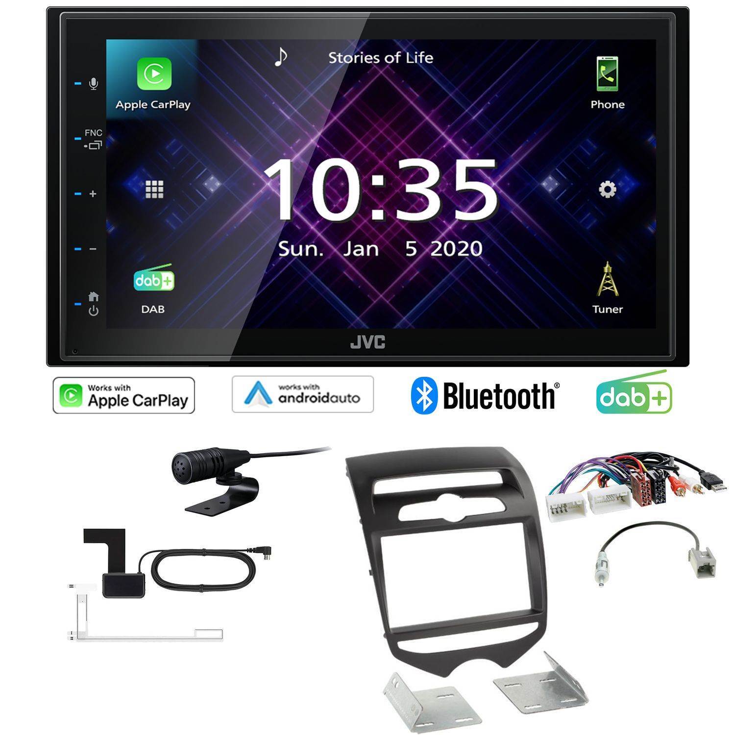 JVC Autoradio Apple CarPlay Android DAB für Hyundai IX20 ab 2010 man. Klima