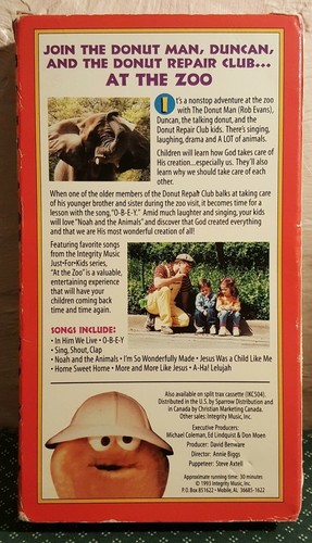 Rob Evans The Donut Man At The Zoo 1993 VINTAGE VHS w/ Duncan & Donut Repair GUC - Picture 2 of 3
