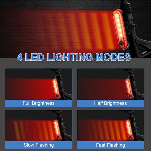 LED Bike Tail Light MTB Bicycle Rear Cycling Warning Waterproof USB Rechargeable - Picture 9 of 14