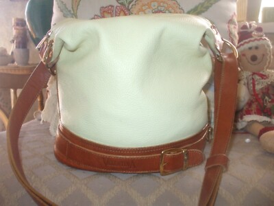 Valentina yellow & brown leather bucket boho shoulder bag soho hippie bag  #262
