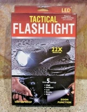 Tactical Waterproof  Zoom Flashlight with 5 Settings Emergency Flashlight 