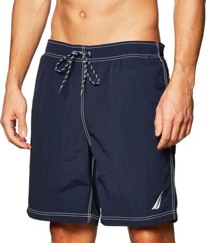 Men's Classic Solid Quick-Dry Swim Trunks with Logo - Picture 16 of 43